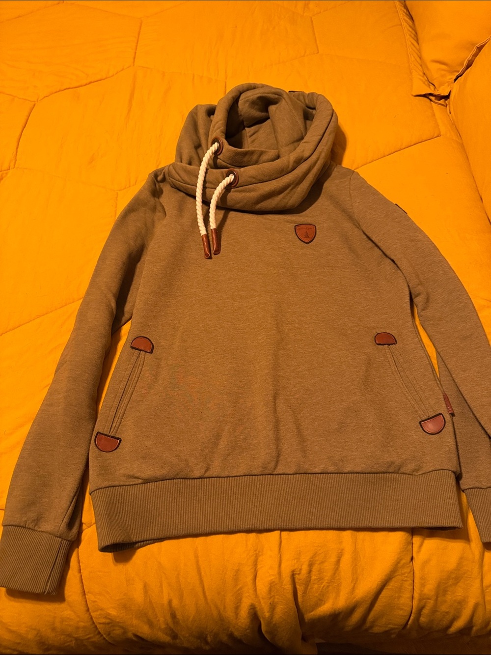 Wanakome Pullover Hoodie with Funnel Neck -